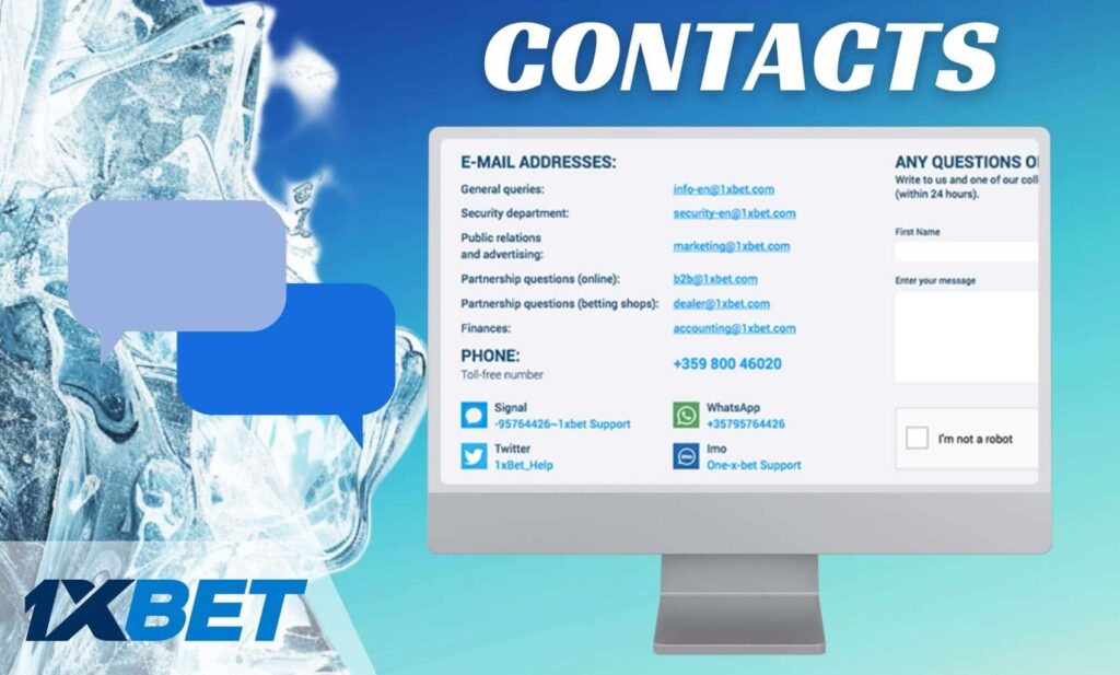 1xBet Mali site de paris Contacts l'information