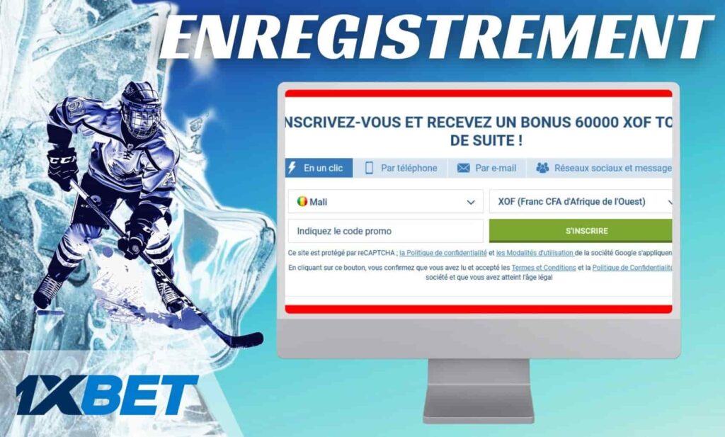 1xBet Mali site Enregistrement du compte